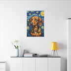 Dachshund Post-Impressionist Oil Painting Stretched Canvas Wall Art | Funny Dog Decor Gift | Pet Lover Home Art
