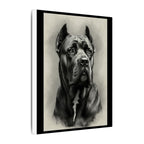 Cane Corso Charcoal Portrait Canvas Print, Dog Wall Art, Pet Memorial Gift, Dog Lover Decor, Black & White Dog Mom Gift