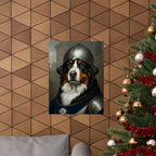 Bernese Mountain Dog Medieval Knight Portrait Matte Poster, Regal Dog Art Print, Bernese Mountain Dog Lover Gift, Wall Art