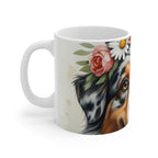 Australian Shepherd Watercolor Floral Crown Coffee Mug | Premium Dog Prints | Tritan — secondary view