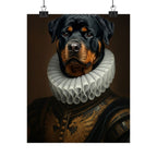 Rottweiler Renaissance Royal Portrait Matte Poster, Regal Dog Art Print, Rottweiler Lover Gift, Wall Art