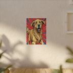 Golden Retriever Comic Pop Art Canvas - Dynamic Dog Print with Retro Halftone Style
