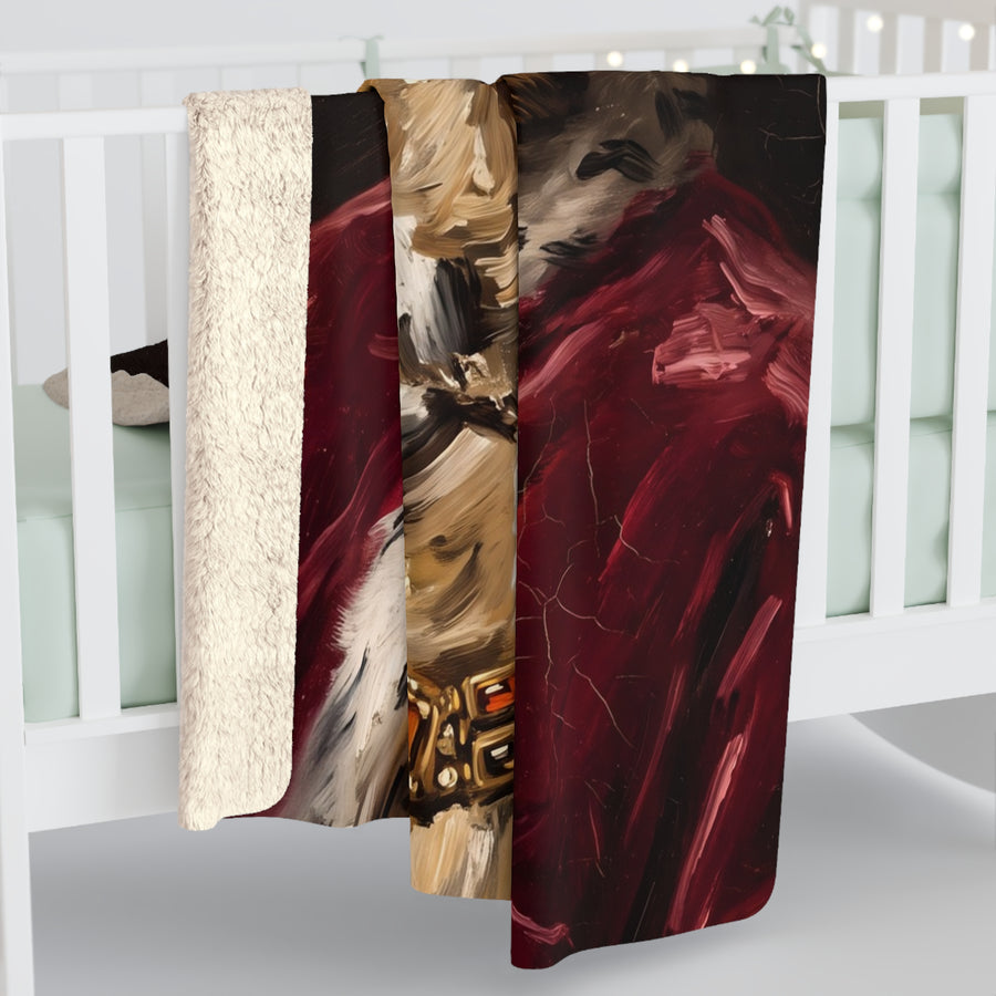 German Shepherd Kings & Queens Royal Portrait Regal Throw Blanket | Premium Dog Art | Tritan