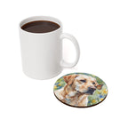Labrador Retriever Watercolor Butterfly Bloom Drink Coaster | Premium Dog Art | Tritan