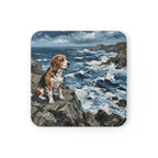 Beagle Acrylic Gallery Print Coastal Cliffside Drink Coaster | Premium Dog Prints | Tritan — secondary view