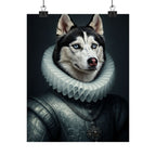 Siberian Husky Renaissance Royal Portrait Matte Poster, Regal Dog Art Print, Siberian Husky Lover Gift, Wall Art
