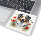 Australian Shepherd Watercolor Wildflower Field Kiss-Cut Stickers | Premium Dog Prints | Tritan — view 7 of 12