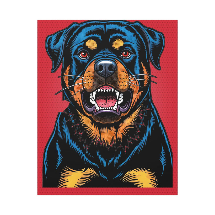 Comic Book Rottweiler Canvas — Bold Dog Wall Art