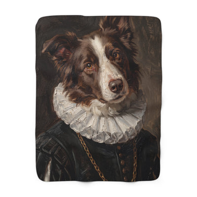 Border Collie Renaissance Royal Portrait Throw Blanket | Premium Dog Art | Tritan