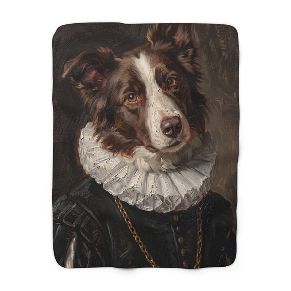 Border Collie Renaissance Royal Portrait Throw Blanket | Premium Dog Art | Tritan