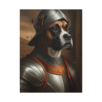 Boxer Medieval Knight Portrait Canvas Wall Art, Regal Dog Painting, Boxer Lover Gift, Stretched Canvas