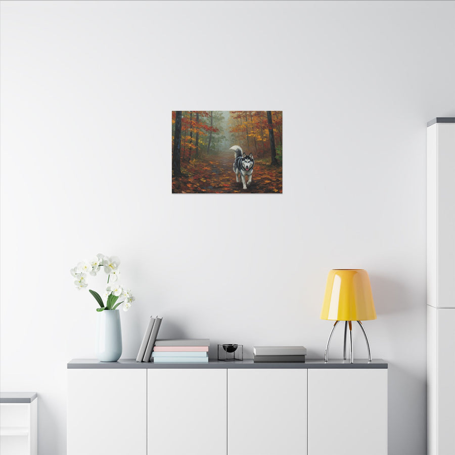 Siberian Husky Acrylic Painting Canvas Wall Art, Dog Lover Gift, Pet Portrait Print, Modern Home Decor, Stretched Canvas Art