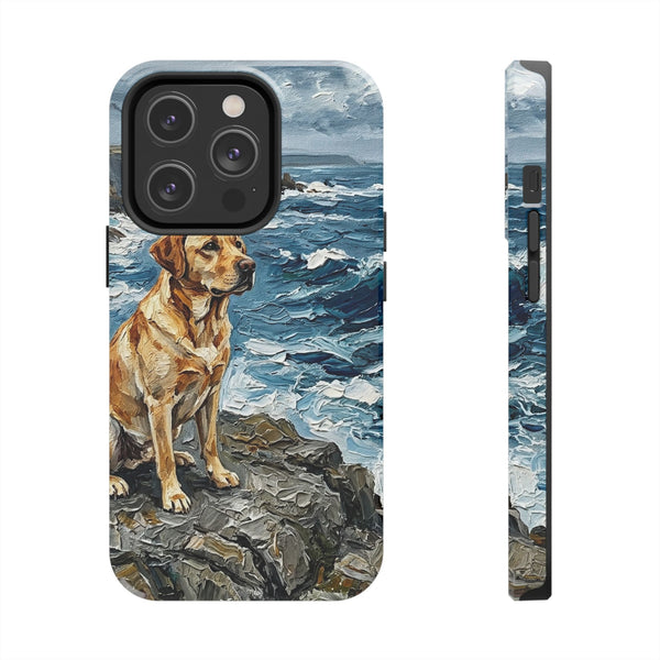 Labrador Retriever Acrylic Gallery Print Coastal Cliffside Phone Case | Premium Dog Prints | Tritan