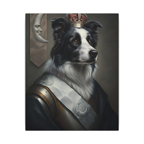 Border Collie Kings & Queens Royal Portrait Canvas Wall Art, Regal Dog Painting, Border Collie Lover Gift, Stretched Canvas