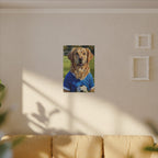 Golden Retriever Oil Painting Soccer Portrait Canvas Wall Art - Dog Lover Gift, Pet Decor for Home, Premium Stretched Canvas Print