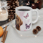 Golden Retriever Watercolor Butterfly Bloom Ceramic Mug 11oz | Dog Lover Gift