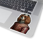 Cavalier King Charles Spaniel Medieval Knight Portrait Sticker, Dog Portrait Vinyl Decal, Kiss-Cut Sticker, Dog Mom Gift Sticker