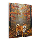 Shiba Inu Acrylic Painting Canvas Wall Art | Autumn Woods Dog Decor | Cute Shiba Gift for Dog Lovers | Pet Portrait Print