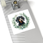 Dachshund Watercolor Botanical Wreath Kiss-Cut Stickers | Premium Dog Prints | Tritan — view 9 of 12