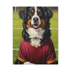 Bernese Mountain Dog Oil Painting Soccer Portrait Canvas Art | Berner Dog Gift | Pet Loss Memorial Wall Art Decor