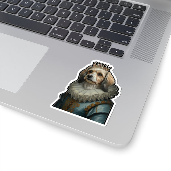 Havanese Kings & Queens Royal Portrait Sticker, Dog Portrait Vinyl Decal, Kiss-Cut Sticker, Havanese Lover Gift — Lifestyle View