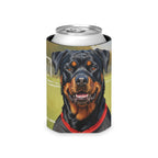 Rottweiler Oil Painting Soccer Portrait Can Cooler | Dog Mom Gift | Pet Dad Art Drink Holder | Premium Dog Lover Decor
