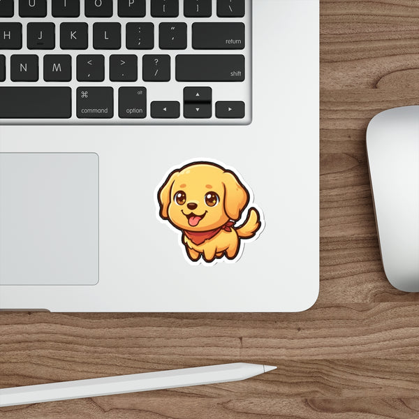 Chibi Golden Retriever Sticker | Tritan — Lifestyle View