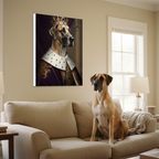 Great Dane Renaissance Royal Portrait Canvas Wall Art, Regal Dog Painting, Great Dane Lover Gift, Stretched Canvas