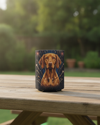 Vizsla America 250 Can Cooler, Patriotic Dog Pattern Drink Holder, Vizsla Mom Gift, Dog Dad Can Sleeve, Summer Party Decor