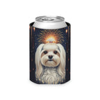 Maltese America 250 Can Cooler, Patriotic Dog Pattern Drink Sleeve, Independence Day Party Gift, American Flag Dog Lover