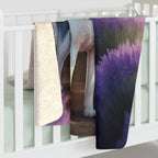 Siberian Husky Watercolor Lavender Fields Throw Blanket | Premium Dog Prints | Tritan — view 6 of 9