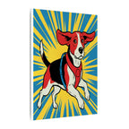 Beagle Comic Pop Art Canvas - Energetic Retro Dog Print with Halftone Shading and Bold Outlines