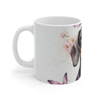 Dachshund Watercolor Butterfly Bloom Coffee Mug | Premium Dog Prints | Tritan — secondary view