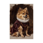 Pomeranian Renaissance Royal Portrait Matte Poster, Regal Dog Art Print, Pomeranian Lover Gift, Wall Art