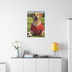 Labrador Retriever Oil Painting Soccer Portrait Canvas, Lab Dog Wall Art Decor, Sports Fan Gift for Home, Pet Art