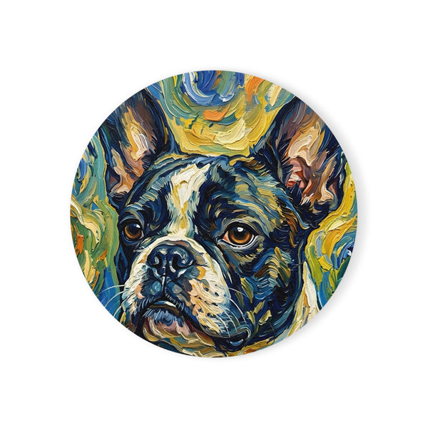 French Bulldog Post-Impressionist Oil Painting Coaster | Dog Lover Gift | Pet Decor for Home | Cute Frenchie Art