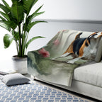Beagle Watercolor Rain Garden Throw Blanket | Premium Dog Prints | Tritan — view 8 of 9