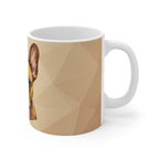 French Bulldog Low Poly Monochrome Gold Ceramic Mug 11oz | Dog Lover Gift