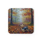 Acrylic Yorkshire Terrier - Autumn Woods | Cork Back Coaster