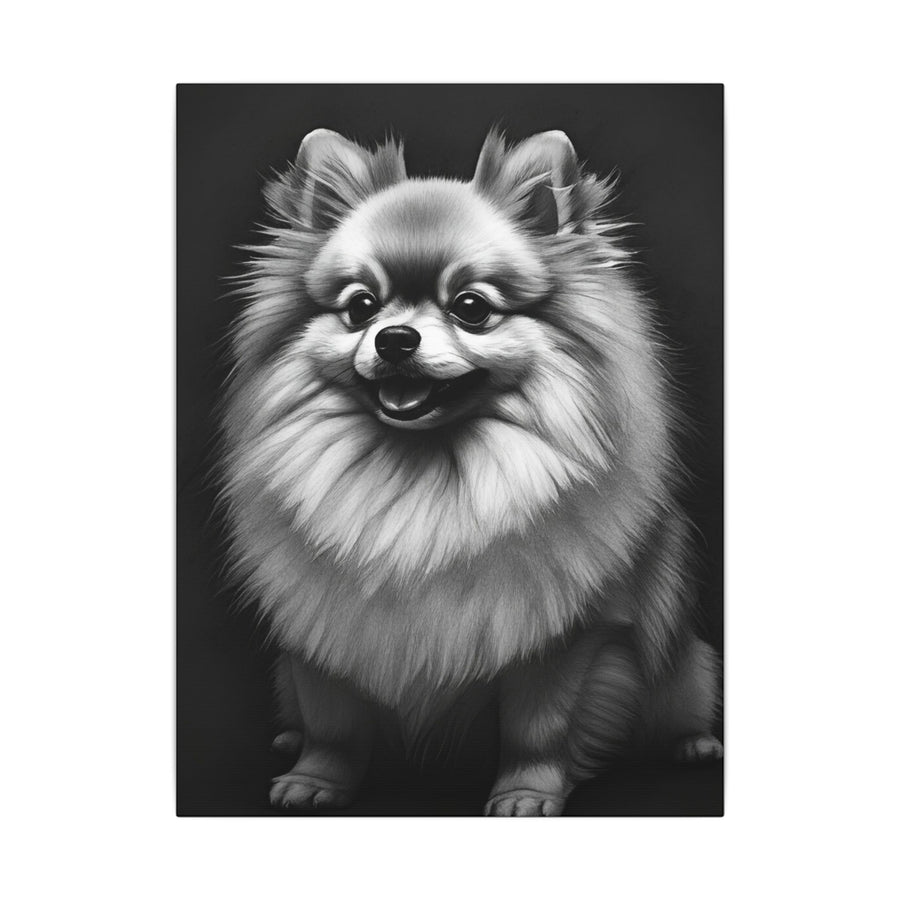 Pomeranian Charcoal Portrait Canvas Wall Art | Dog Lover Gift | Pet Memorial Print | Minimalist Animal Decor | Pomeranian Mom Dad Gift