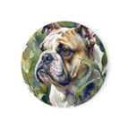 English Bulldog Watercolor Drink Coaster by Tritan — front studio view