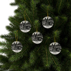 Pack of 5 German Shepherd memorial ornaments on a Christmas tree