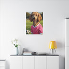 Poodle Oil Painting Soccer Portrait Wall Art, Poodle Mom Gift, Dog Lover Decor, Stretched Canvas Print