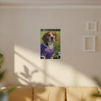 Beagle Soccer Portrait Oil Painting Canvas Print, Dog Wall Art Decor, Pet Lover Gift