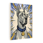 Great Dane Comic Art Canvas Print - Dynamic Pop Art Dog Wall Decor with Retro Halftone Style