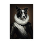 Border Collie Renaissance Royal Portrait Matte Poster, Regal Dog Art Print, Border Collie Lover Gift, Wall Art