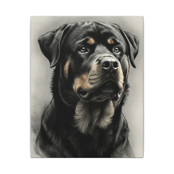Rottweiler Charcoal Portrait Canvas Print | Dog Wall Art Decor | Pet Lover Gift | Modern Animal Artwork