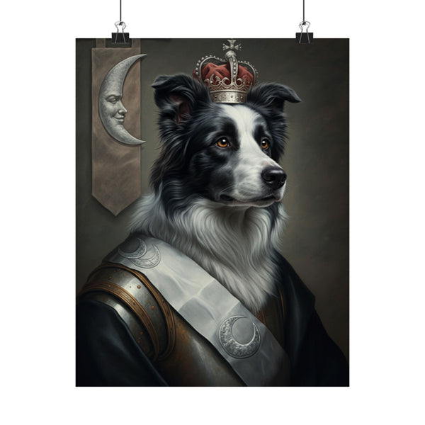 Border Collie Kings & Queens Royal Portrait Matte Poster, Regal Dog Art Print, Border Collie Lover Gift, Wall Art