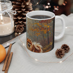 Acrylic Pomeranian - Autumn Woods | Ceramic Mug 11oz