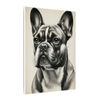 French Bulldog Charcoal Art Print, Dog Portrait Canvas Wall Art, Frenchie Lover Gift, Pet Decor, Stretched Canvas, Ready to Hang